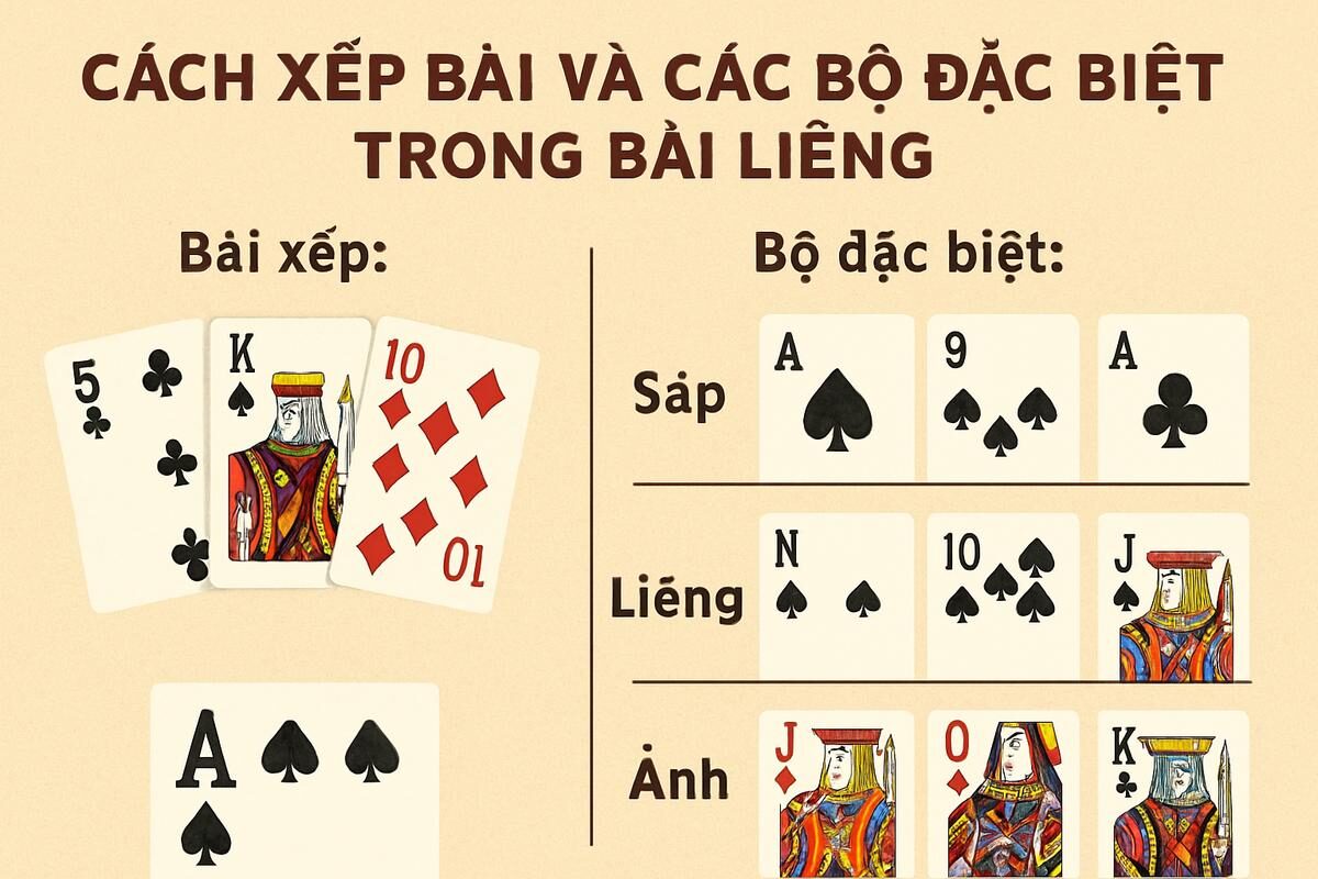 luật chơi liêng và cách xếp bài liêng ba cây