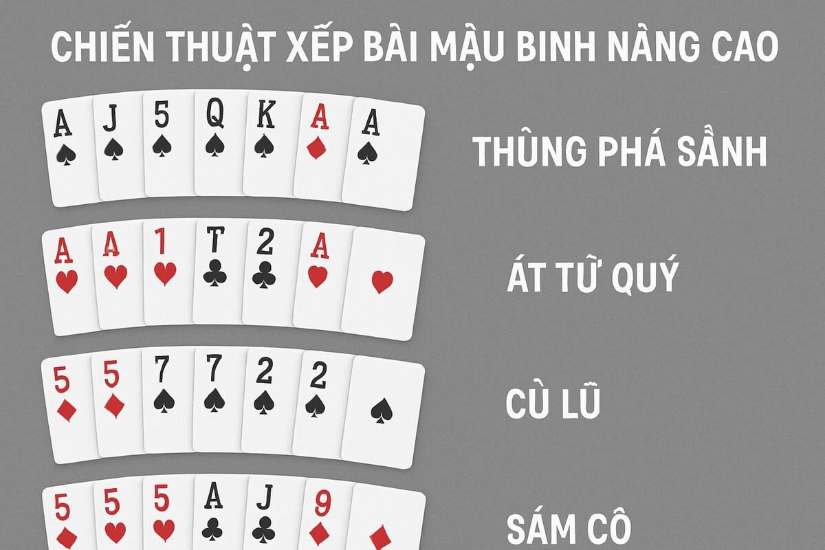 chiến thuật xếp bài mậu binh nâng cao từ cao thủ